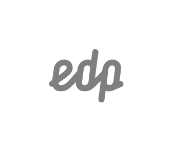 Logo EDP cinza em fundo transparente